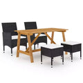 vidaXL Ensemble de salle à manger 5 pièces en bois d'acacia massif ergonomique