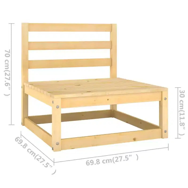 vidaXL Salon de jardin gris Bois de pin massif Ensemble de 7 pièces Modulable