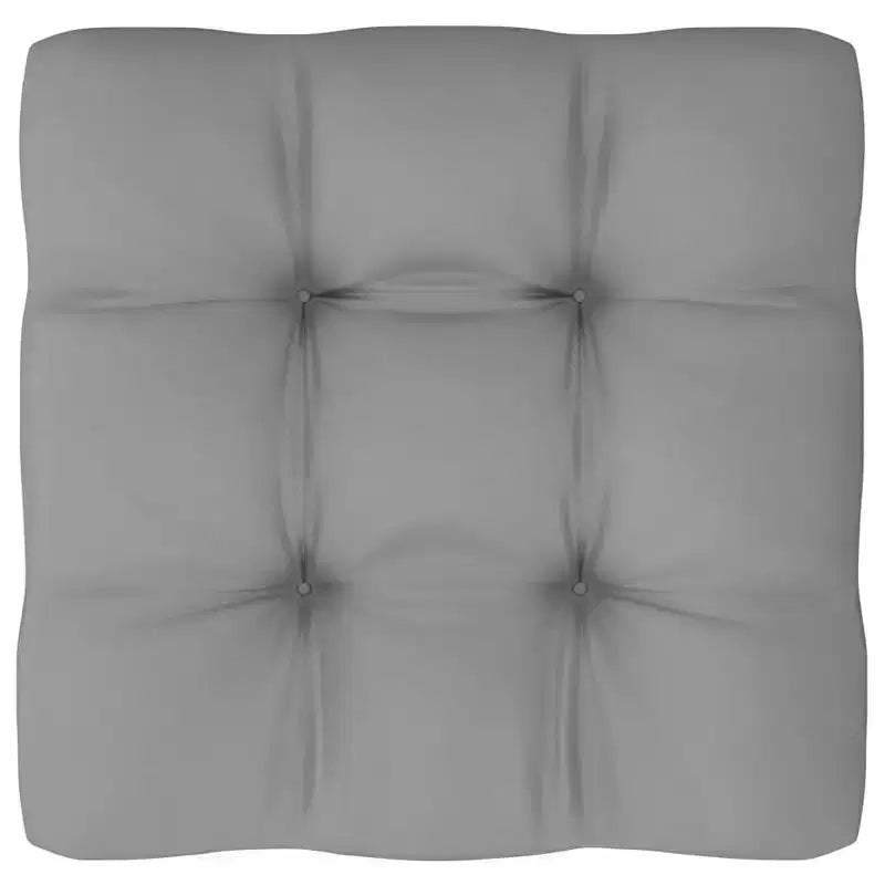 vidaXL Salon de jardin gris Bois de pin massif, 100 % polyester, ensemble de 9 pièces