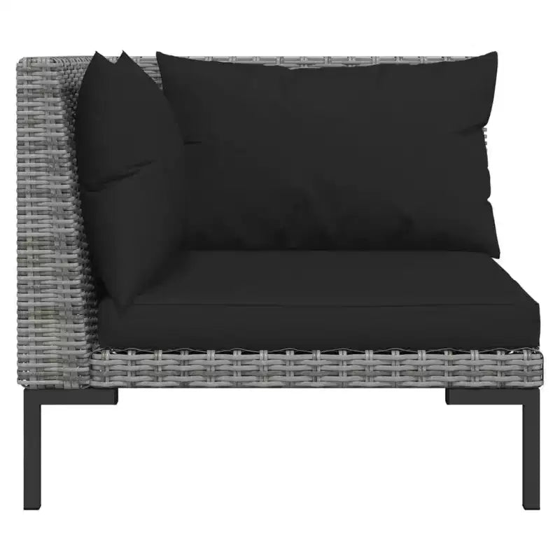 vidaXL Salon de jardin gris foncé, noir