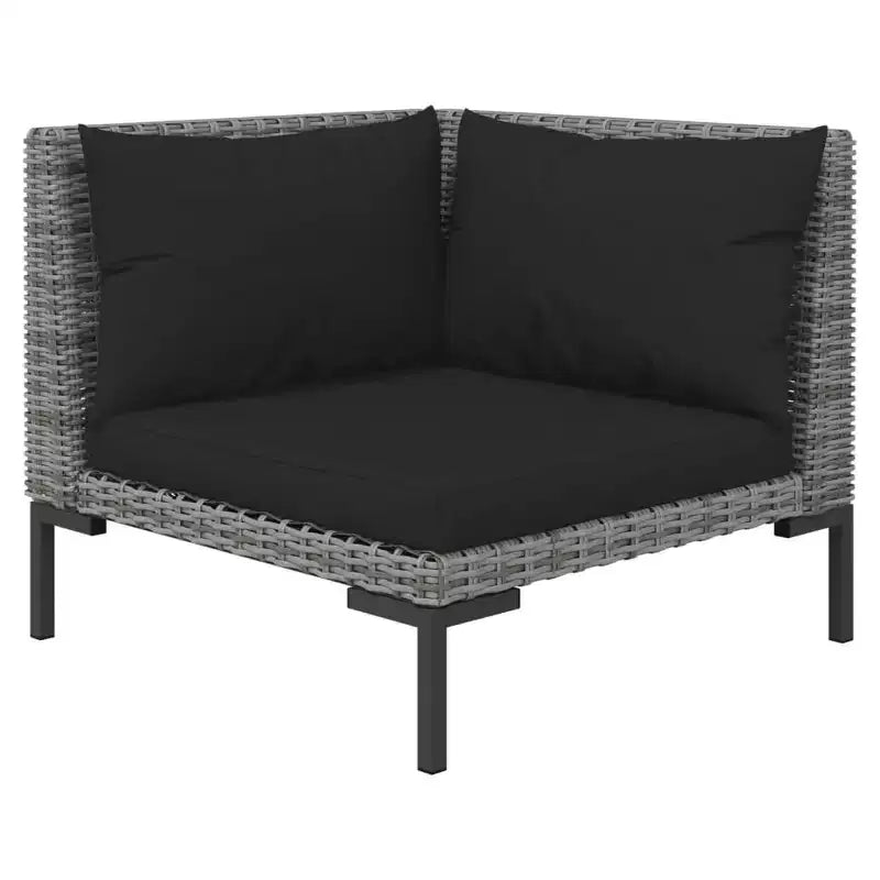 vidaXL Salon de jardin grand modèle en acier laqué gris foncé