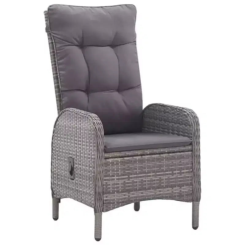 vidaXL Ensemble repas de jardin Bois d'acacia massif Housses amovibles