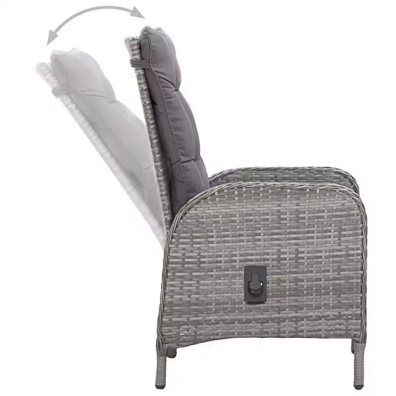 vidaXL Ensemble repas de jardin Bois d'acacia massif Housses amovibles