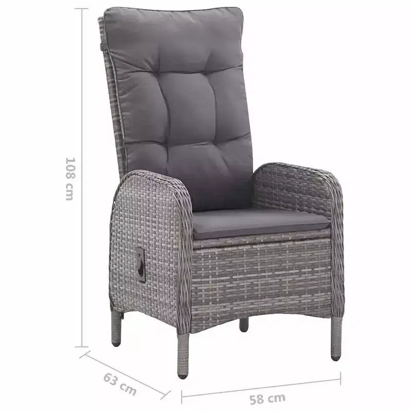 vidaXL Ensemble repas de jardin Bois d'acacia massif Housses amovibles