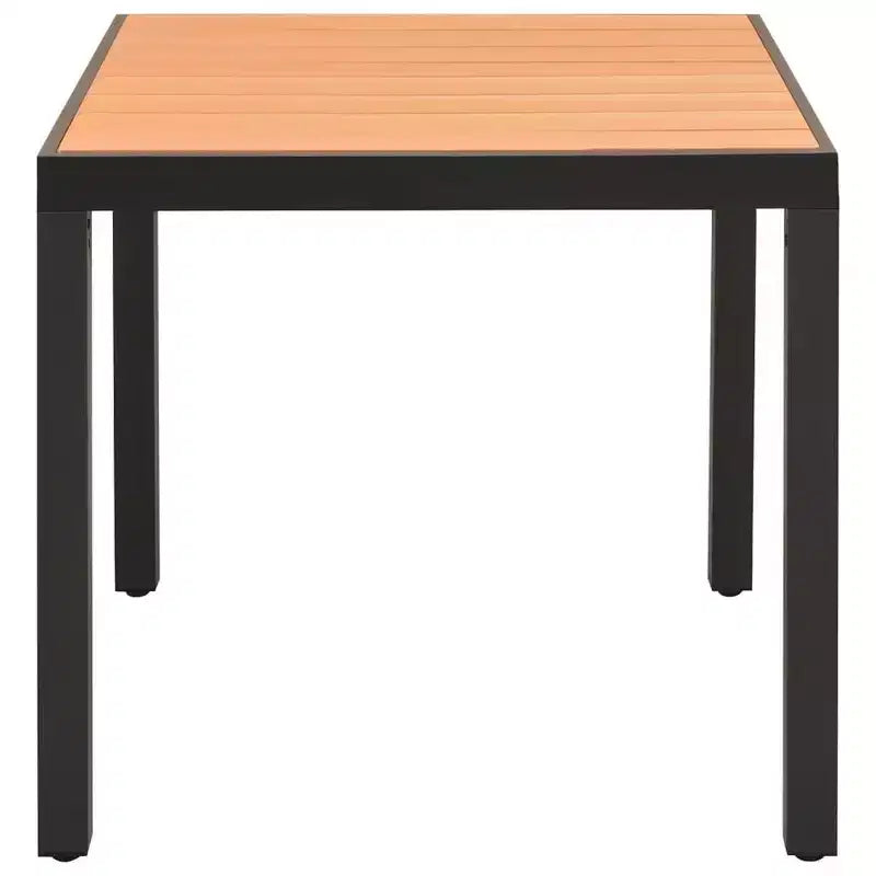 vidaXL Ensemble de salle à manger noir et marron résine tressée, bois composite, aluminium Compact