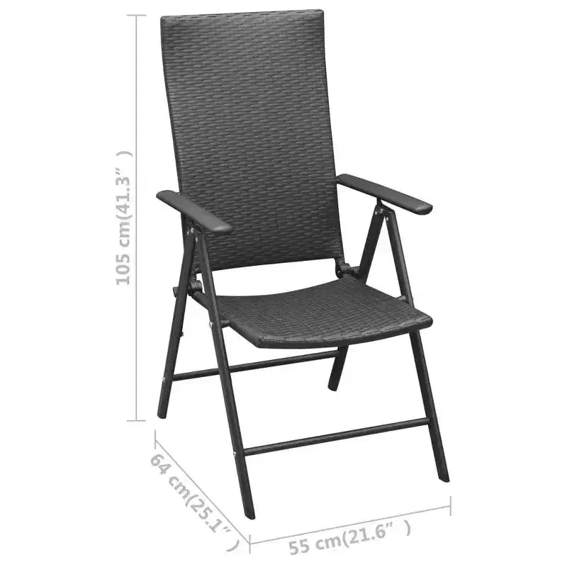 vidaXL Ensemble de salle à manger noir et marron résine tressée, bois composite, aluminium Compact