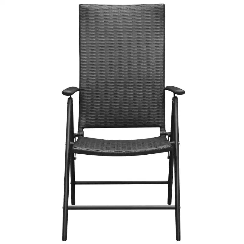 vidaXL Ensemble de salle à manger noir et marron résine tressée, bois composite, aluminium Compact