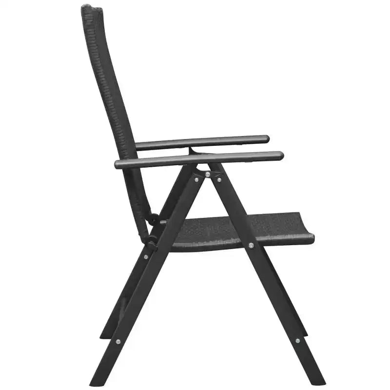 vidaXL Ensemble de salle à manger noir et marron résine tressée, bois composite, aluminium Compact