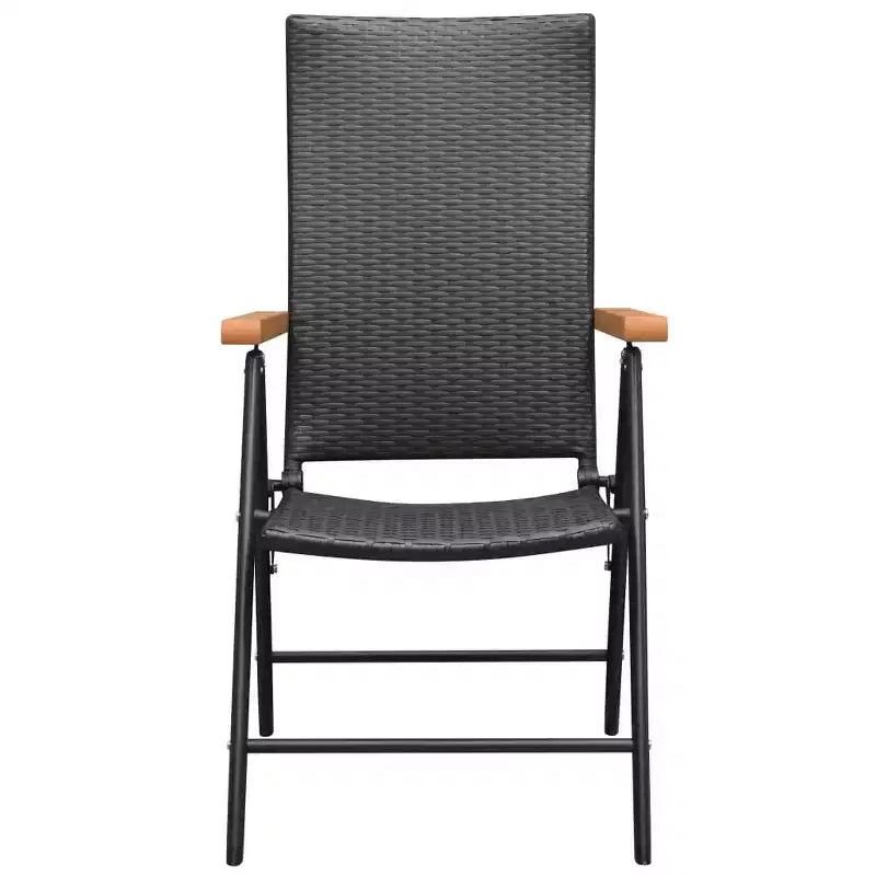 vidaXL Ensemble de salle à manger noir et marron, cadre en aluminium, résine tressée, grand format WPC