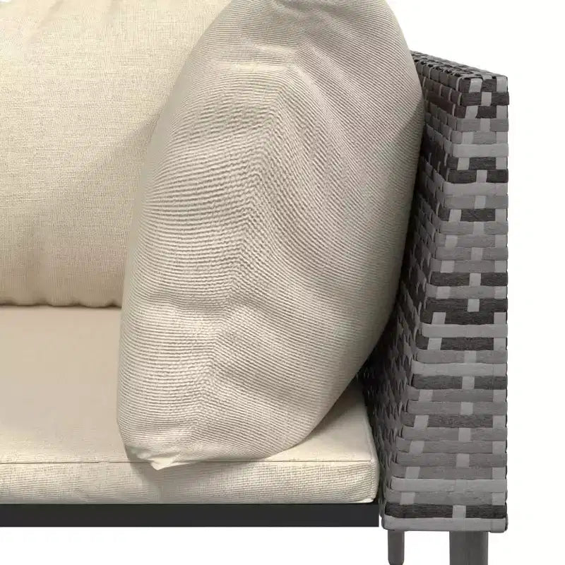 vidaXL Salon de jardin gris en résine tressée Grand Modulable