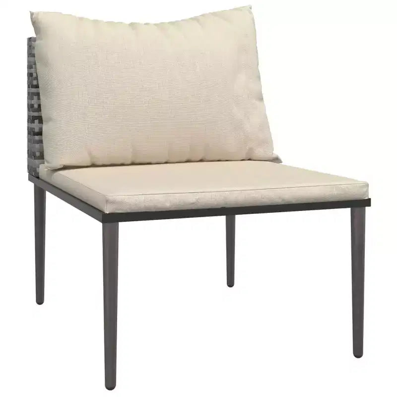 vidaXL Salon de jardin gris en résine tressée Grand Modulable