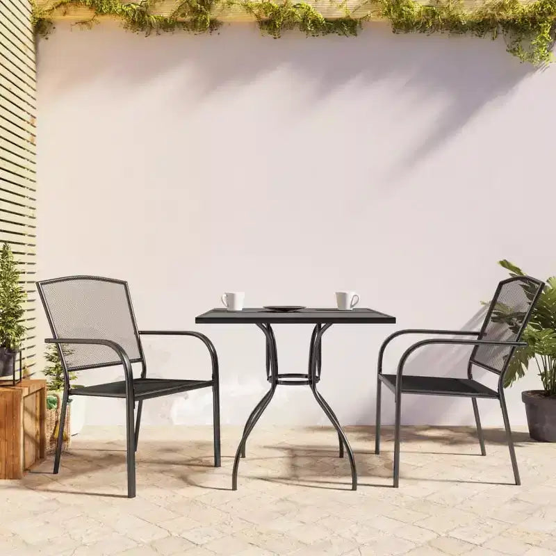 vidaXL Ensemble de jardin 3 pièces en acier empilable