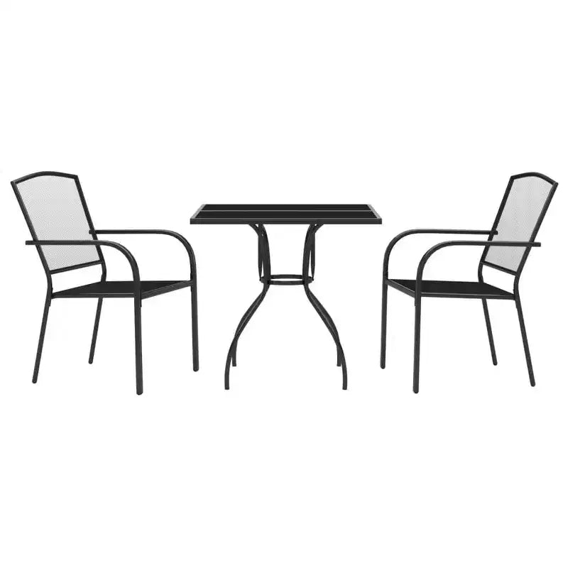 vidaXL Ensemble de jardin 3 pièces en acier empilable
