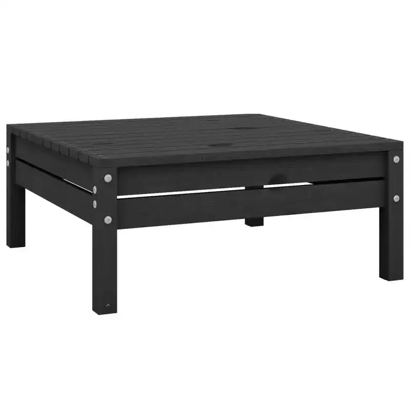 vidaXL Salon de jardin noir Bois de pin massif 63,5 cm x 63,5 cm x 62,5 cm