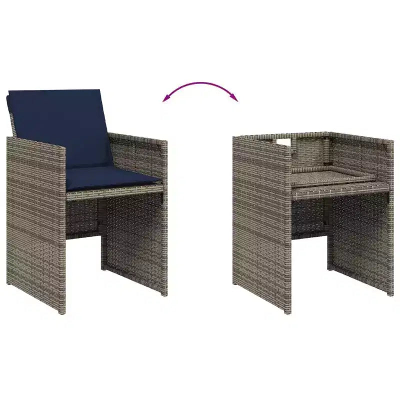 vidaXL Ensemble de salle à manger d'extérieur 6 pcs gris et marron