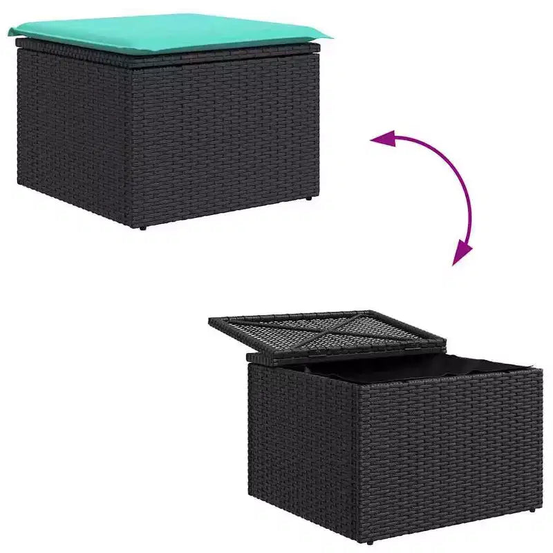 vidaXL Ensemble de canapés de jardin 5 pcs et rotin synthétique turquoise