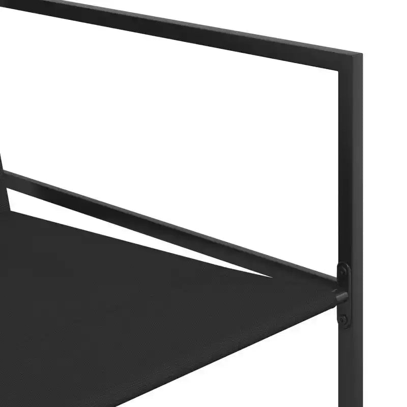 vidaXL Ensemble de Repas de Jardin Textile Noir Grande Taille Pliable