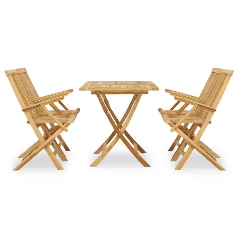 vidaXL Ensemble de salle à manger de jardin Teck Teck finement poncé Moyen Pliable