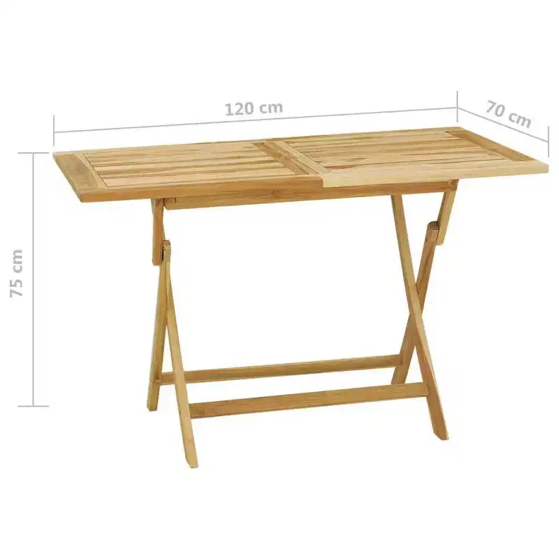 vidaXL Ensemble de salle à manger de jardin Teck Teck finement poncé Moyen Pliable