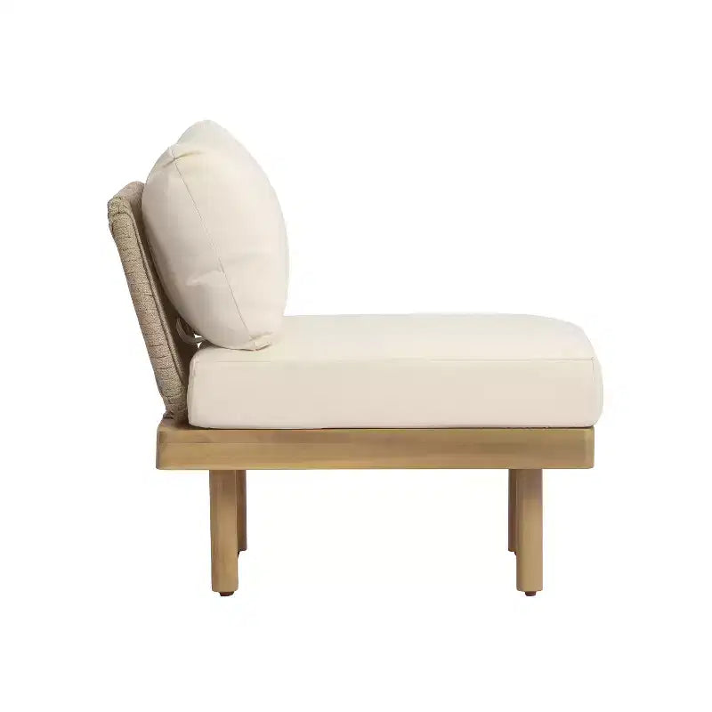 Christopher Knight Home Declan Canapé modulable d'extérieur en acacia et corde en forme de U avec table basse