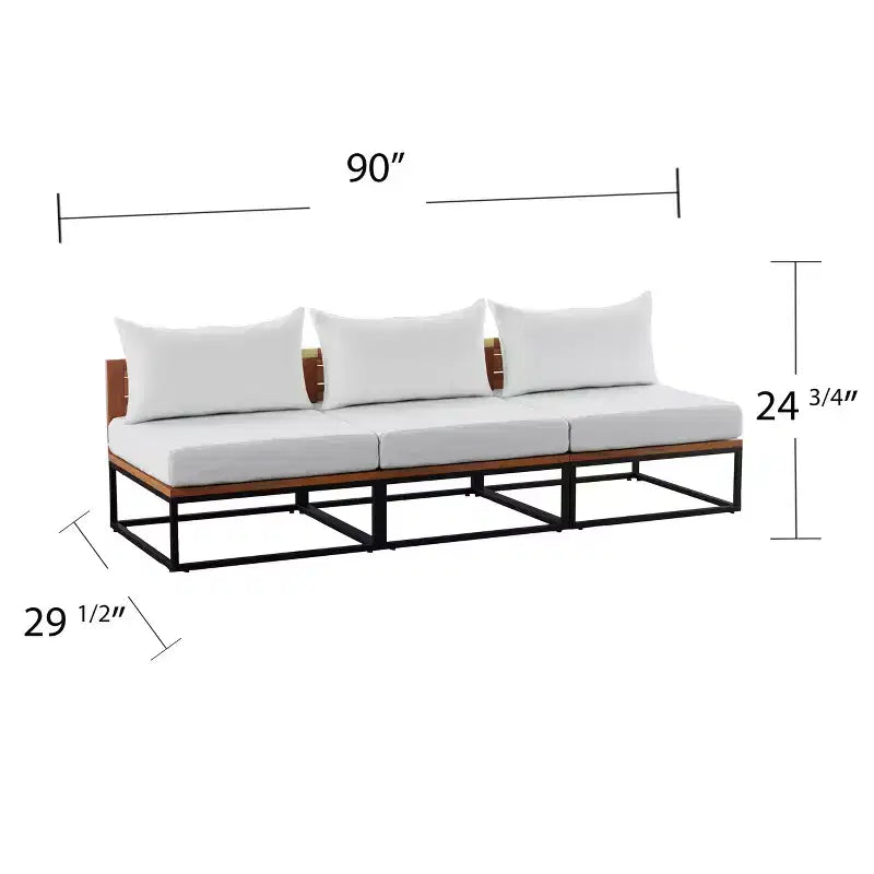 Chaise de jardin Taradale avec coussins – Lot de 3 – Blanc – SEI