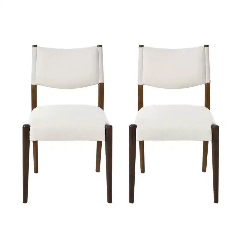 GDFStudio Benson Modern Rubberwood Upholstered Dining Chairs (Set of 2)