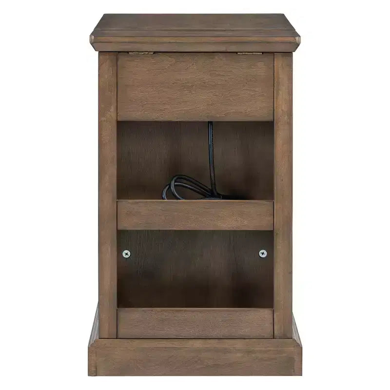 Classic Side Table, End Table with Charging Station, Drawer, Storage Cabinet for Living Romm & Bedroom - ModernLuxe