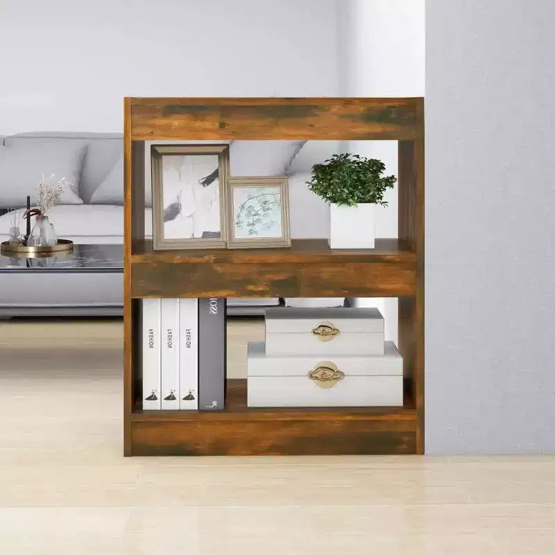 vidaXL Book Cabinet Smoked Oak Engineered wood Medium Book Cabinet