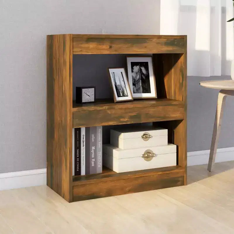 vidaXL Book Cabinet Smoked Oak Engineered wood Medium Book Cabinet