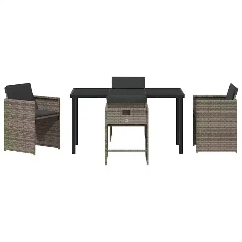 vidaXL Ensemble de salle à manger de jardin avec coussins 5 pcs gris résine tressée