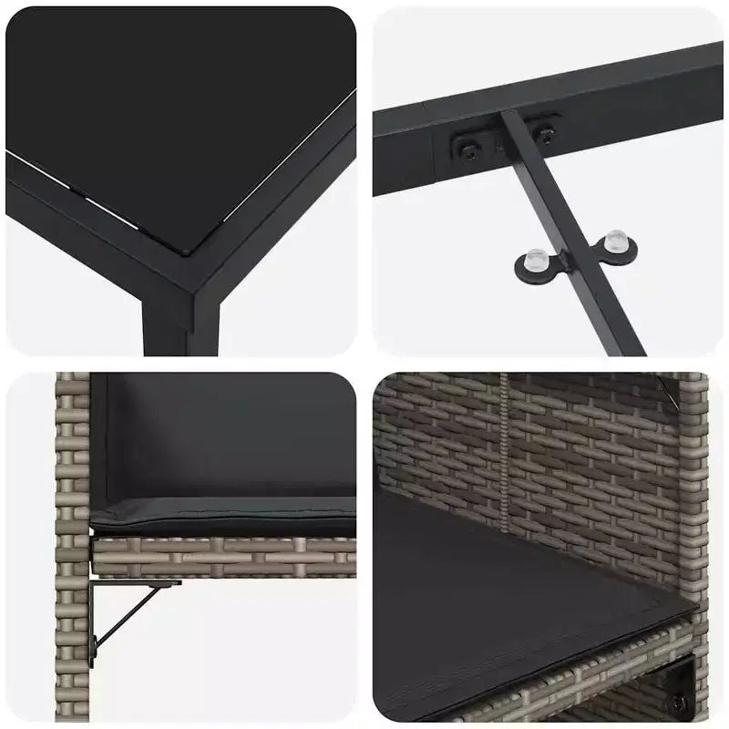 vidaXL Ensemble de salle à manger de jardin avec coussins 5 pcs gris résine tressée