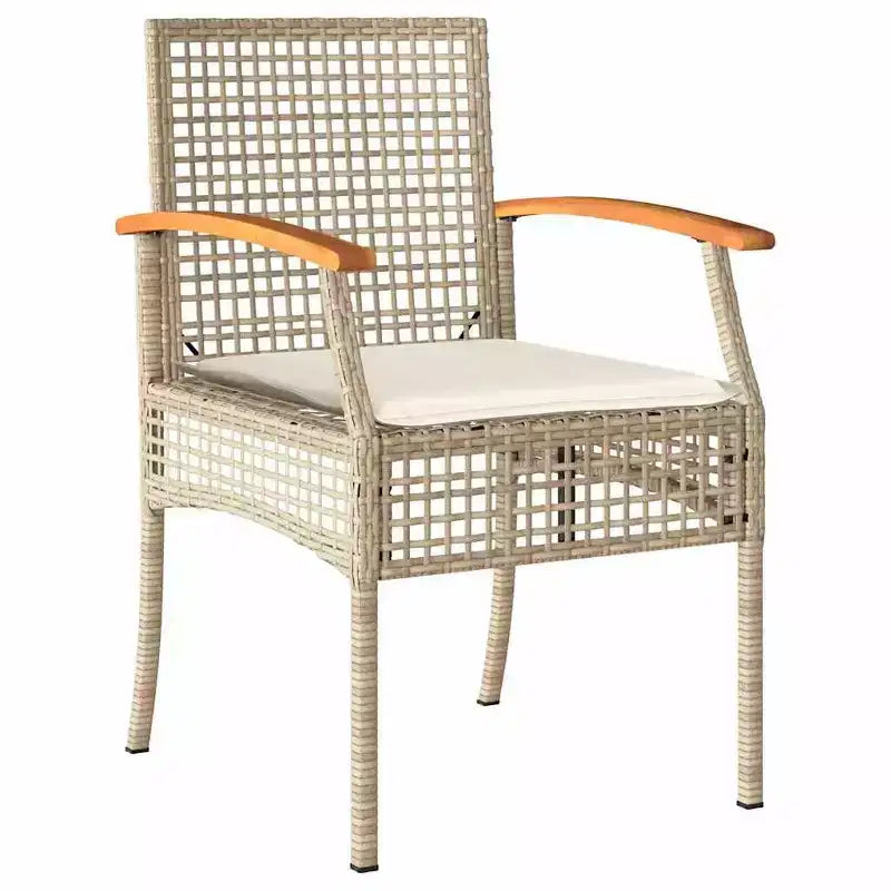vidaXL Ensemble de salle à manger de jardin avec coussins 5 pièces en rotin beige et noir