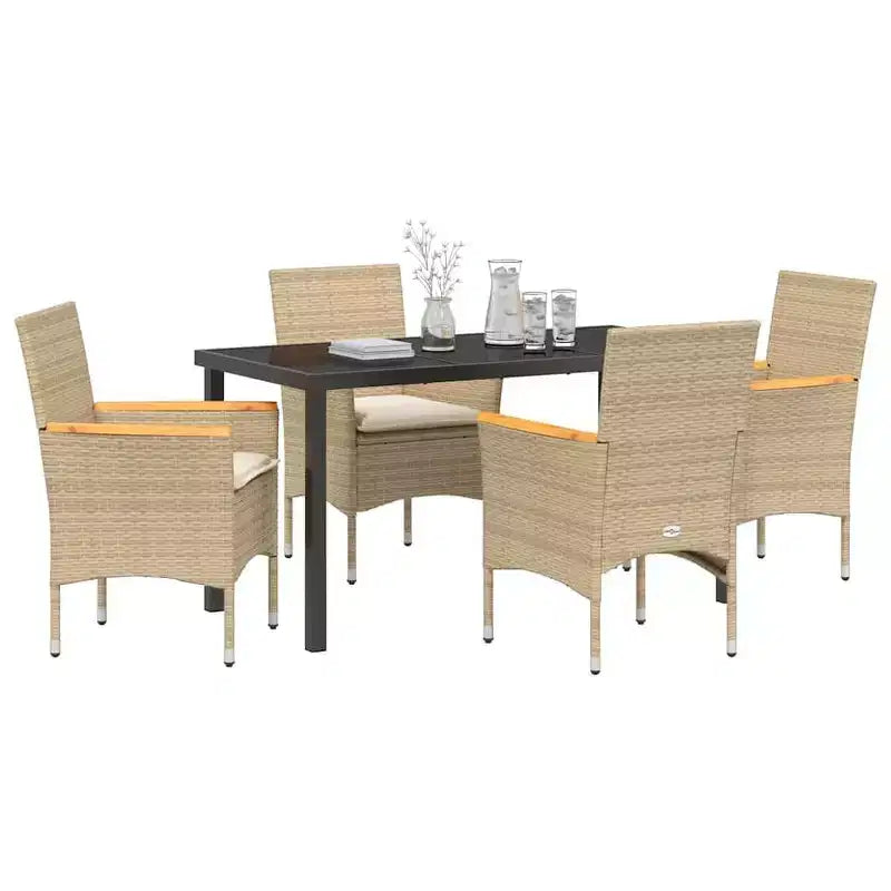 vidaXL Salon de jardin avec coussins 5 pcs Résine tressée Beige
