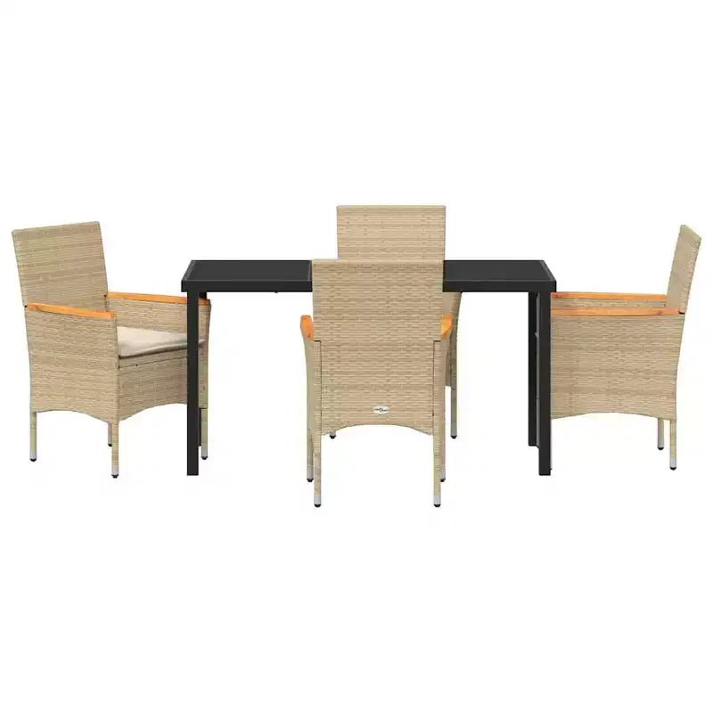 vidaXL Salon de jardin avec coussins 5 pcs Résine tressée Beige