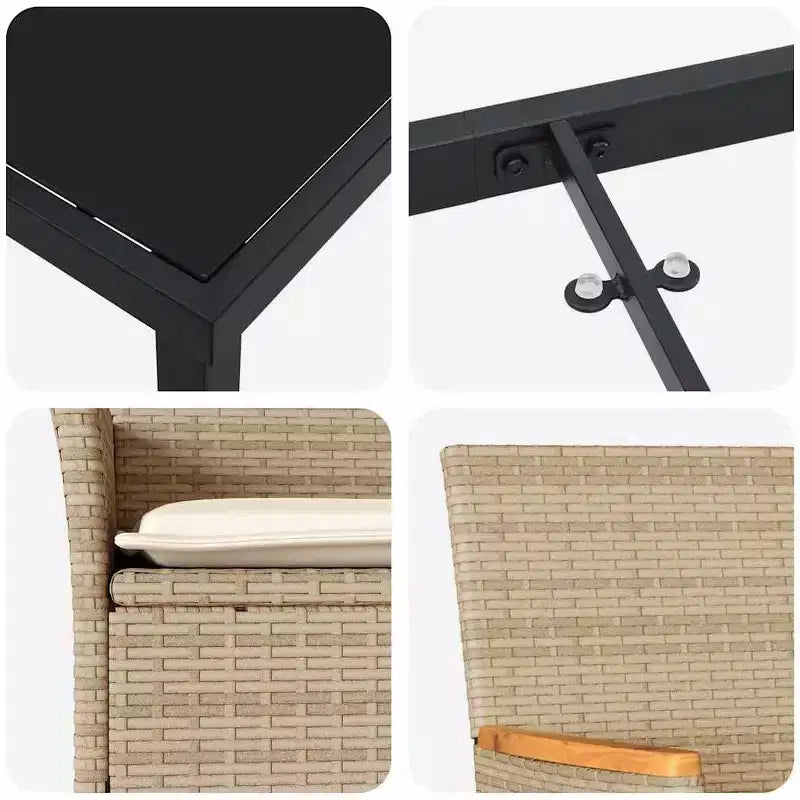 vidaXL Salon de jardin avec coussins 5 pcs Résine tressée Beige