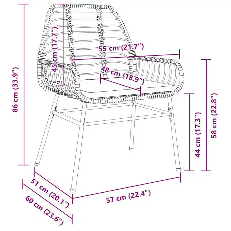 vidaXL Salon de jardin 5 pcs résine tressée marron