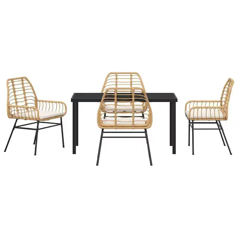 vidaXL Salon de jardin 5 pcs résine tressée marron