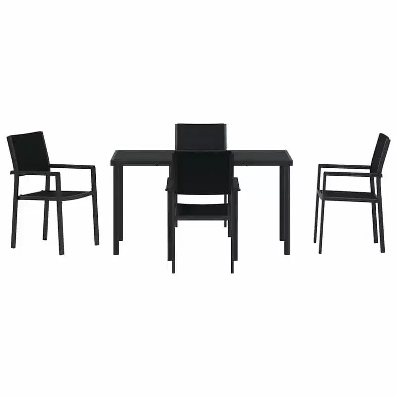vidaXL Ensemble de jardin 5 pcs Acier enduit de poudre noir