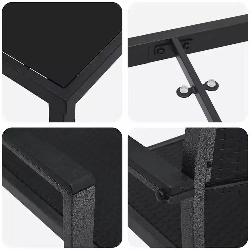 vidaXL Ensemble de jardin 5 pcs Acier enduit de poudre noir