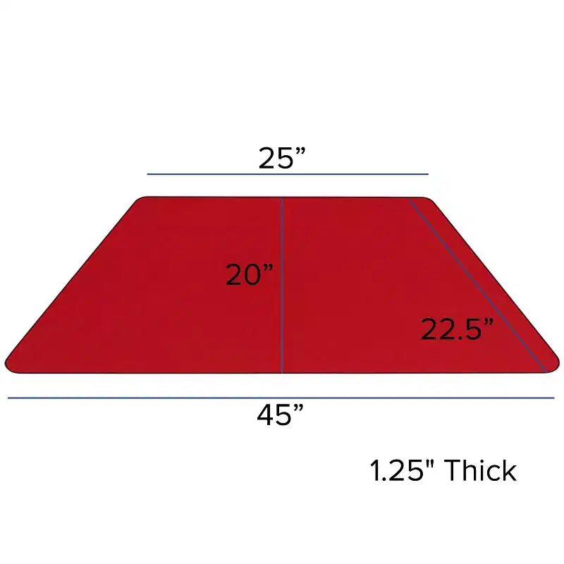 Flash Furniture 22.5''W x 45''L Trapezoid HP Laminate Activity Table - Standard Height Adjustable Legs