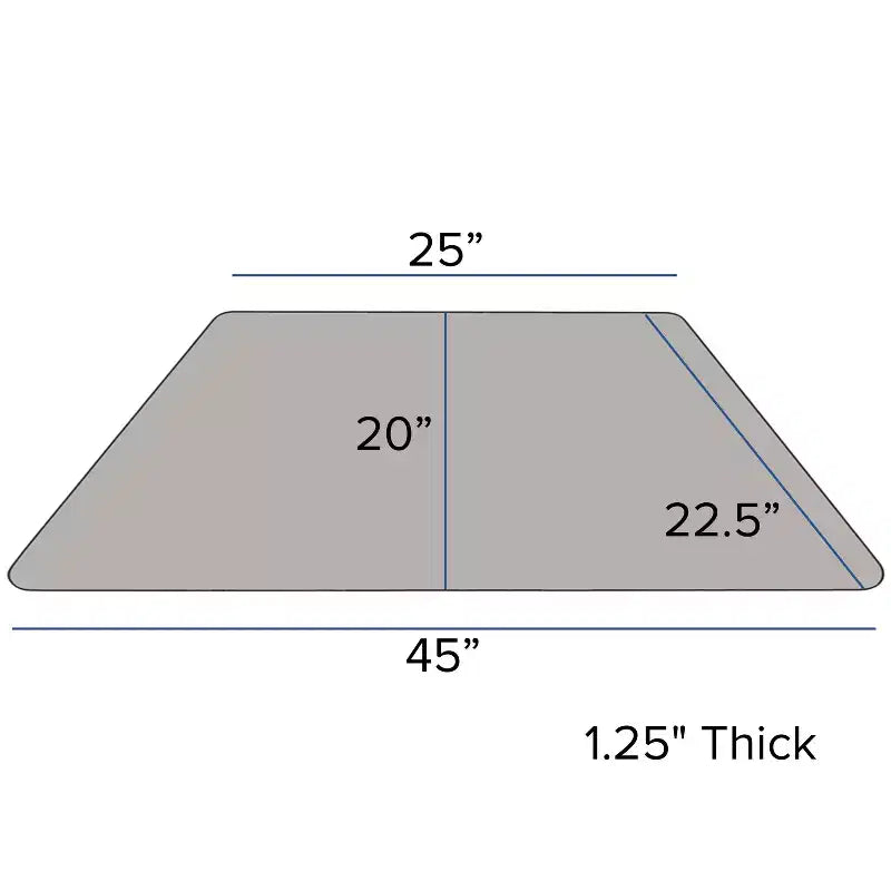 Flash Furniture 22.5''W x 45''L Trapezoid HP Laminate Activity Table - Standard Height Adjustable Legs