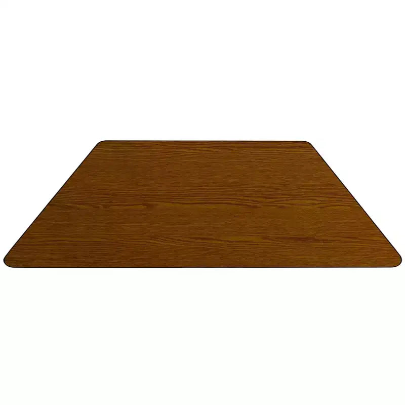 Flash Furniture 22.5''W x 45''L Trapezoid HP Laminate Activity Table - Standard Height Adjustable Legs
