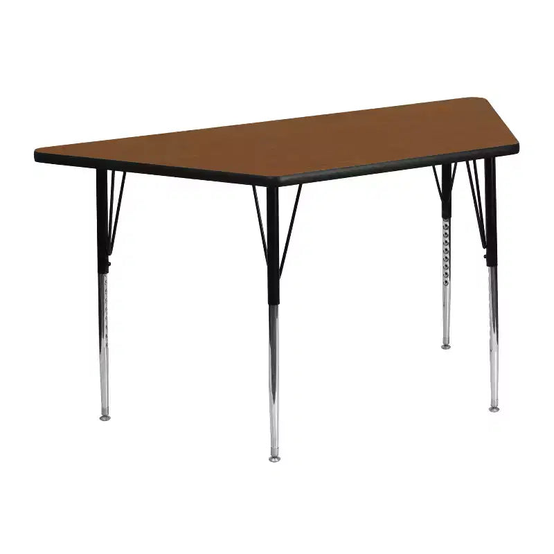 Flash Furniture 22.5''W x 45''L Trapezoid HP Laminate Activity Table - Standard Height Adjustable Legs
