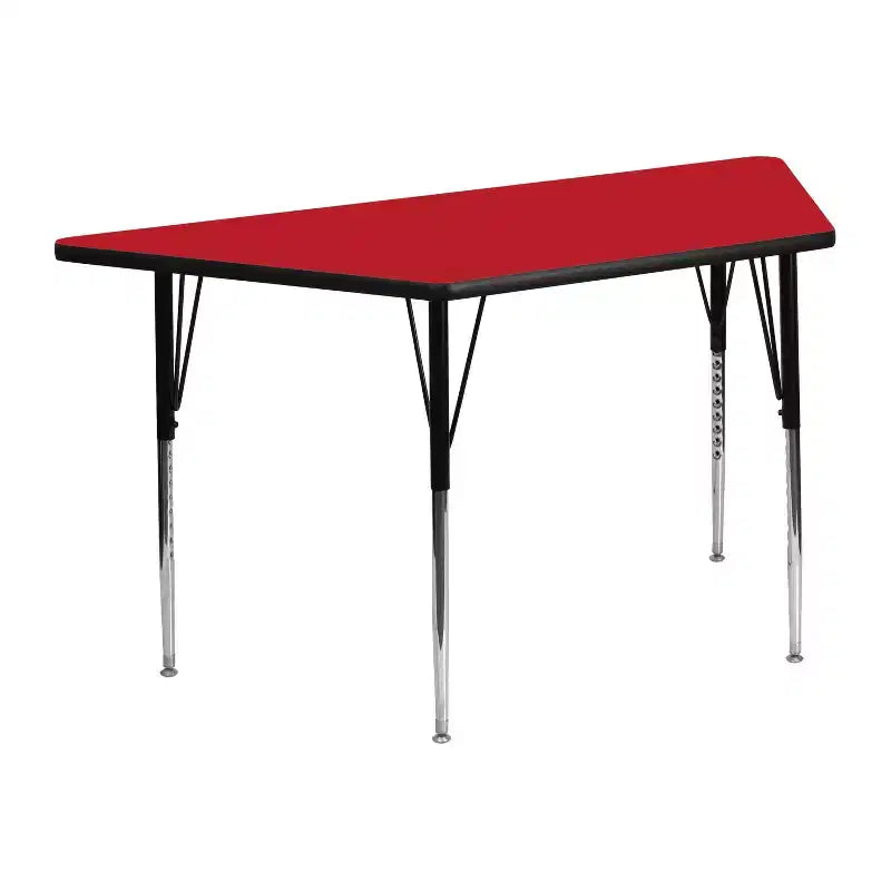 Flash Furniture 22.5''W x 45''L Trapezoid HP Laminate Activity Table - Standard Height Adjustable Legs