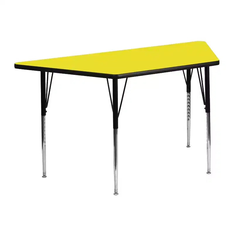 Flash Furniture 22.5''W x 45''L Trapezoid HP Laminate Activity Table - Standard Height Adjustable Legs