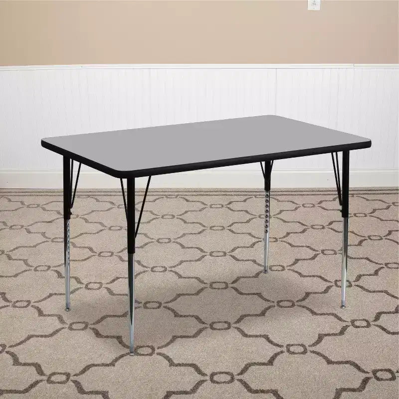 Flash Furniture 30''W x 48''L Rectangular Thermal Laminate Activity Table - Standard Height Adjustable Legs