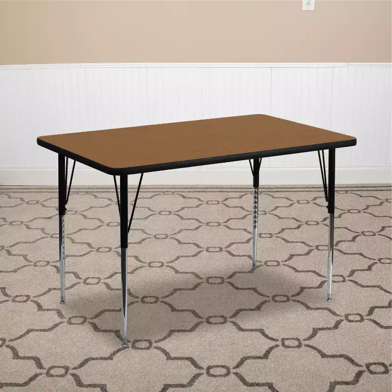 Flash Furniture 30''W x 48''L Rectangular Thermal Laminate Activity Table - Standard Height Adjustable Legs