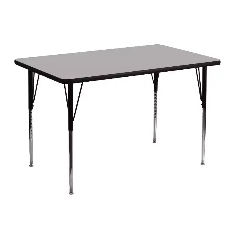 Flash Furniture 30''W x 48''L Rectangular Thermal Laminate Activity Table - Standard Height Adjustable Legs
