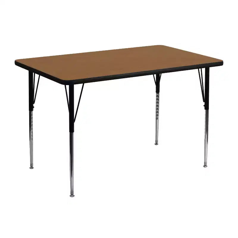 Flash Furniture 30''W x 48''L Rectangular Thermal Laminate Activity Table - Standard Height Adjustable Legs