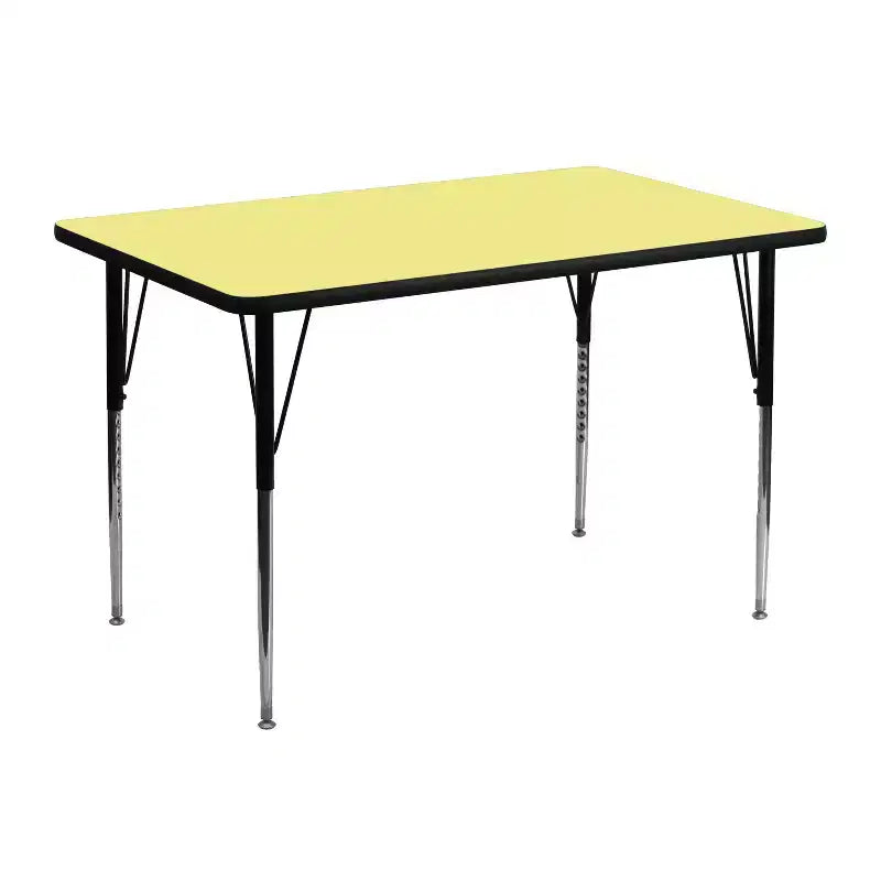 Flash Furniture 30''W x 48''L Rectangular Thermal Laminate Activity Table - Standard Height Adjustable Legs